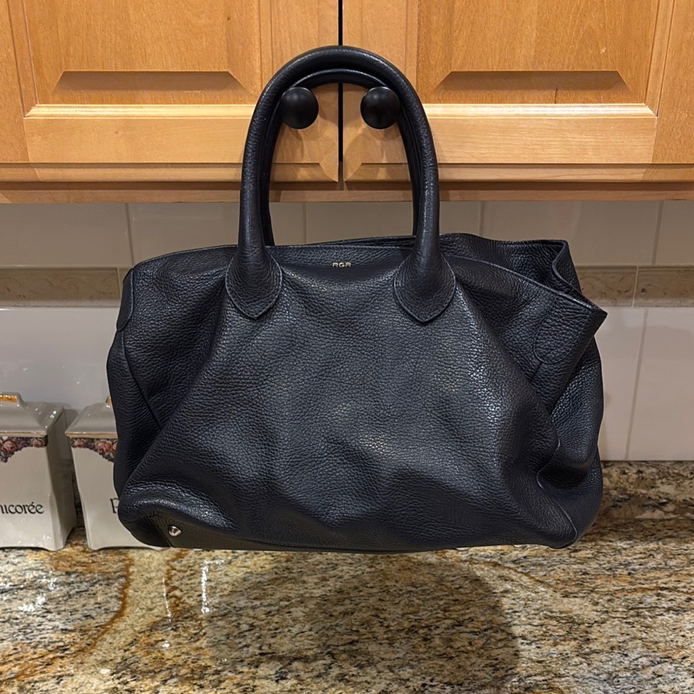 Mark Graham Italian black leather handbag.